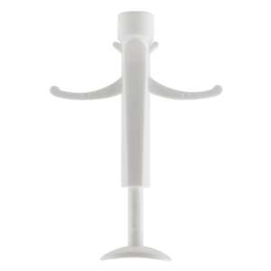 Plastic Implanter with push rod. Fits 12 gauge needles. Twisted thread connection, implanter adaptable to both the twist and luer-loc hub.