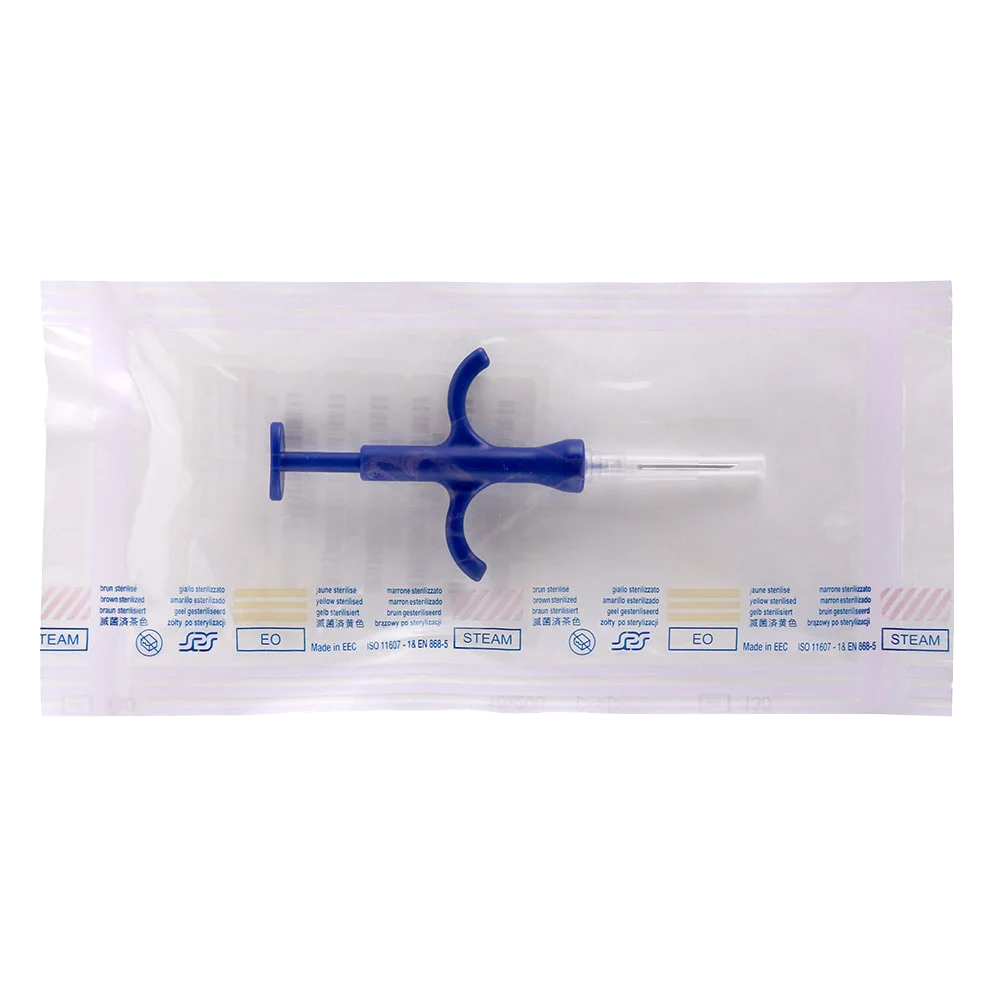 Preloaded sterile tags & syringe with 7mm (HQ7) PIT Tag and 15 guage needle. Package is hermetically sealed with 6 barcodes in each package.