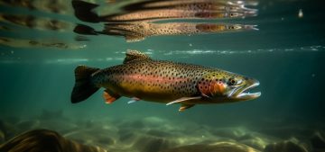 Rainbow,Trout,Swimming,In,Natural,Underwater,Habitat,,Shallow,Depth,Of Fishery Data Management
